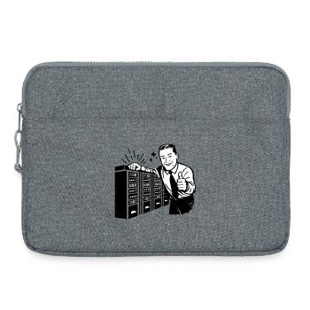 Retro IT-Admin lächelt – Vintage Tech Support - Laptoptasche 15" - Grau meliert - Vorne