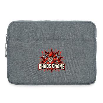 Evil Gnome, Dark Gnome, Goth Gnome, Funny Gnome - Laptop bag 15" - heather grey - Front