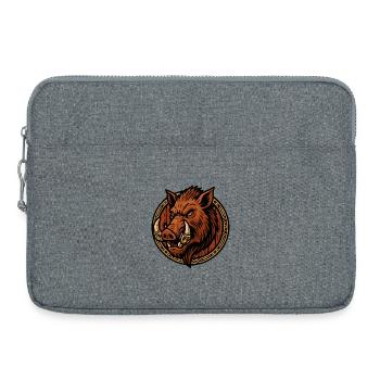 Cercle de sanglier sauvage à la manière tribale - Sacoche pour ordinateur portable 15 pouces - gris chiné - Devant