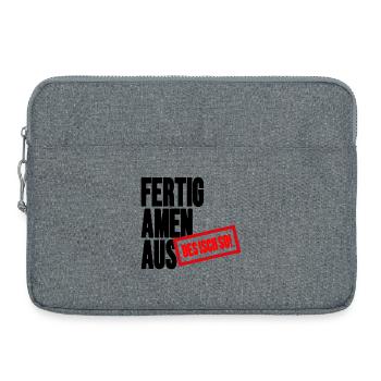 Fertig Amen Aus - Des Isch so Schwäbischer Spruch - Laptoptasche 15" - Grau meliert - Vorne