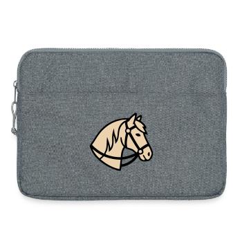 Pony Head Horse Breeder Logo - Laptop bag 15" - heather grey - Front