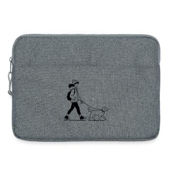 Dog walking - Laptop bag 15" - heather grey - Front