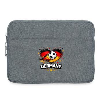 Graphique du cœur du football allemand - Sacoche pour ordinateur portable 15 pouces - gris chiné - Devant