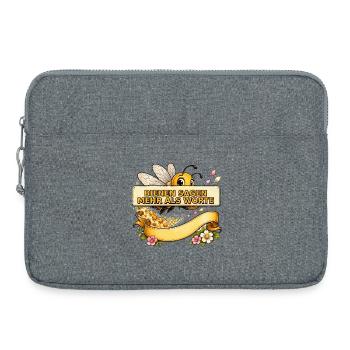 Biene Honig Imker Honigwabe Blumen Wiese Insekt - Laptoptasche 15" - Grau meliert - Vorne