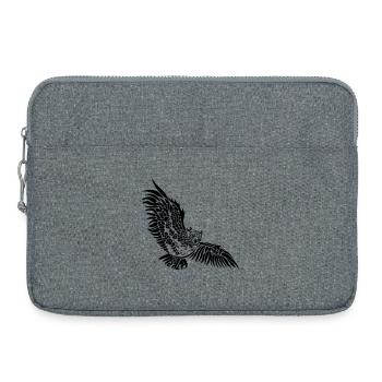 Eule Flügel Kauz Uhu Nachteule - Laptoptasche 15" - Grau meliert - Vorne