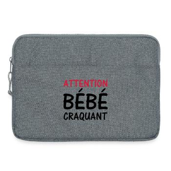Warnung BABY süß! - Laptoptasche 15" - Grau meliert - Vorne