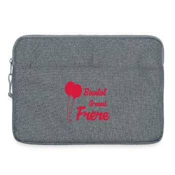 Bientôt Grand Frère - Bébé - Naissance - Frere - Sacoche pour ordinateur portable 15 pouces - gris chiné - Devant