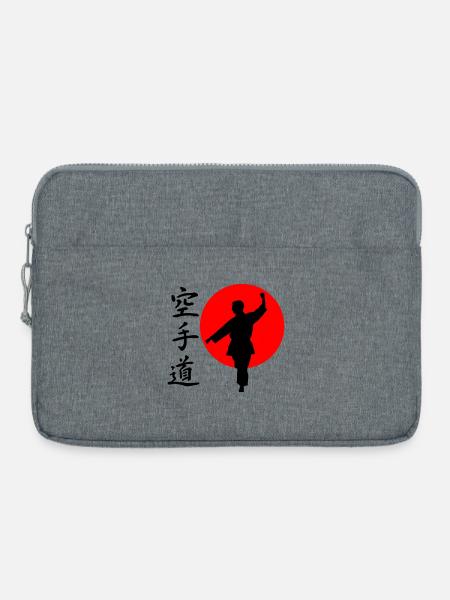 Karate Gangaku mit Schriftzug - Laptoptasche 15" - Grau meliert