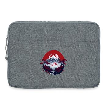 Paysages de montagne asiatiques - Sacoche pour ordinateur portable 15 pouces - gris chiné - Devant