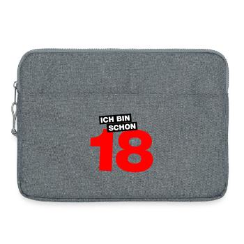 Ich bin schon 18 - Laptoptasche 15" - Grau meliert - Vorne