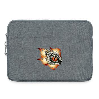 Tatouage de l’œil magique d’un dragon en flammes - Sacoche pour ordinateur portable 15 pouces - gris chiné - Devant