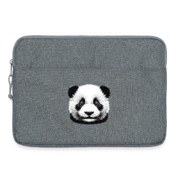 Pandas 🐼 Noir et Blanc Panda Face Art - Sacoche pour ordinateur portable 15 pouces - gris chiné - Devant