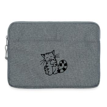Chaton de dessin animé - Sacoche pour ordinateur portable 15 pouces - gris chiné - Devant