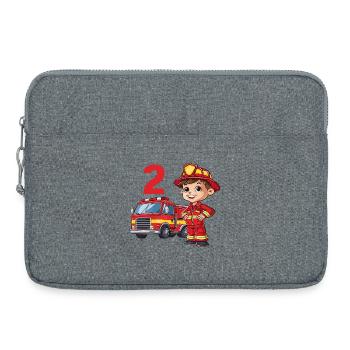 2 Anniversaire Camion de pompiers Pompier Pompiers - Sacoche pour ordinateur portable 15 pouces - gris chiné - Devant