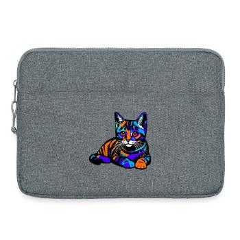 Katze - Laptoptasche 15" - Grau meliert - Vorne