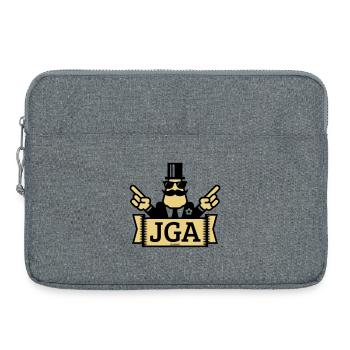 JGA Handzeichen (Junggesellenabschied / 2C) - Laptoptasche 15" - Grau meliert - Vorne