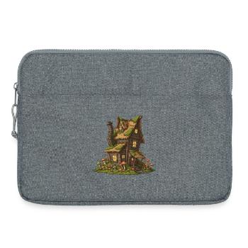 Fabulous forest house with mushrooms - Laptop bag 15" - heather grey - Front