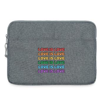 Rainbow Love Is Love LGBT Pride Merch - Sacoche pour ordinateur portable 15 pouces - gris chiné - Devant