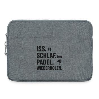 Padel Lifestyle – Manger Dormir Répéter | Joueur - Sacoche pour ordinateur portable 15 pouces - gris chiné - Devant