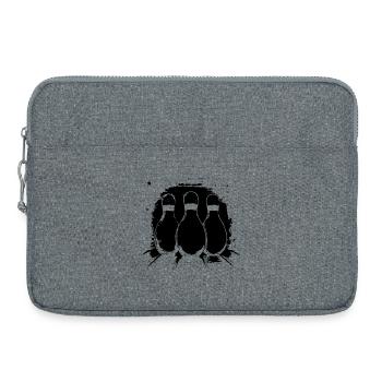 Bowling Grafik - Laptoptasche 15" - Grau meliert - Vorne