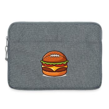 Football fast-food dessin animé humour - Sacoche pour ordinateur portable 15 pouces - gris chiné - Devant
