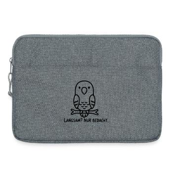 Bird Saying | Slow? Just considered. - Laptop bag 15" - heather grey - Front