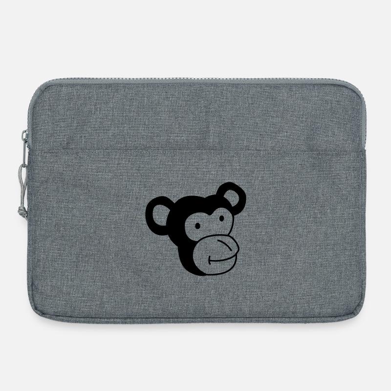 Niedlicher Affe – Dschungel & Tierfreund Design - Laptoptasche 15" - Grau meliert
