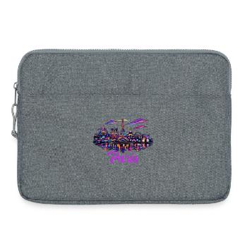 Paris Neon Skyline City France - Sacoche pour ordinateur portable 15 pouces - gris chiné - Devant
