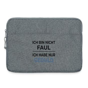 Nicht faul, nur geduldig - Laptoptasche 15" - Grau meliert - Vorne