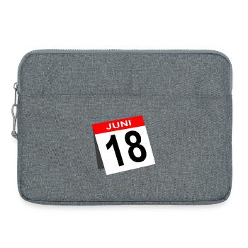 18th Birthday Gift Idea June Calendar Eighteen - Laptop bag 15" - heather grey - Front