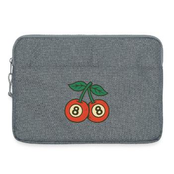 Duo Cerises Espiègles aux Grands Yeux - Sacoche pour ordinateur portable 15 pouces - gris chiné - Devant