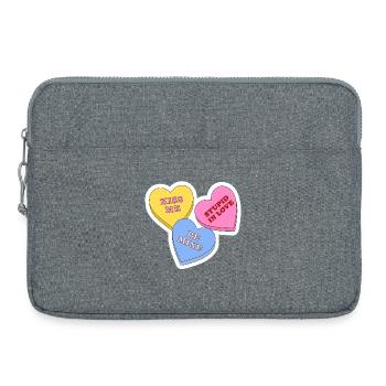 Conception des cœurs de bonbon - Sacoche pour ordinateur portable 15 pouces - gris chiné - Devant
