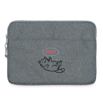 Laughing Cat Nope Middle Finger - Laptop bag 15" - heather grey - Front
