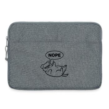 Mops Hund Mittelfinger Nein - Laptoptasche 15" - Grau meliert - Vorne