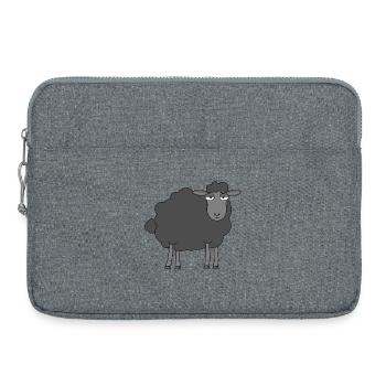 Baaaa-d To The Bone | Black Sheep illustration - Laptop bag 15" - heather grey - Front