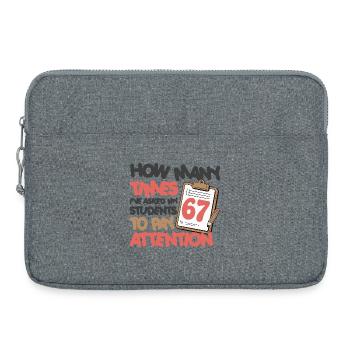 67 - Siebenundsechzig Nummer 67 Lehrer-Schüler-Gehalt - Laptoptasche 15" - Grau meliert - Vorne