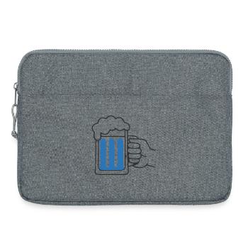 Hand holding beer mug Cheers - Laptop bag 15" - heather grey - Front