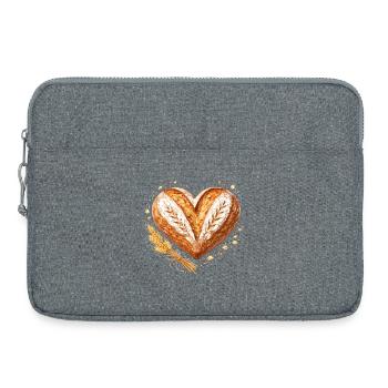 Heart Bread Baking Sourdough Baker Design - Laptop bag 15" - heather grey - Front