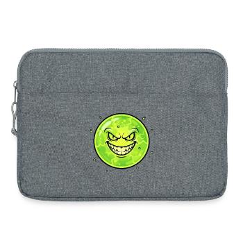 Grimmischer Mond mit Grinsen - Laptoptasche 15" - Grau meliert - Vorne
