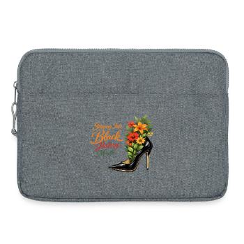 Entrer dans les fleurs du Mois de l’Histoire des Noirs - Sacoche pour ordinateur portable 15 pouces - gris chiné - Devant