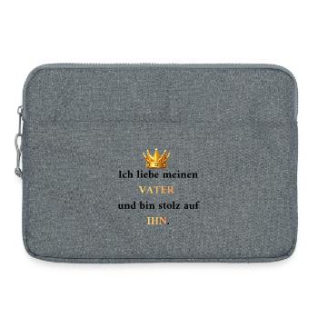 Proud of Dad: My King & Role Model - Laptop bag 15" - heather grey - Front