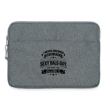 Sexy Bald Guy Glatze Spruch Vintage Retro - Laptoptasche 15" - Grau meliert - Vorne