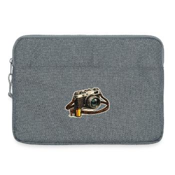 Vintage Kamera mit Filmrolle - Laptoptasche 15" - Grau meliert - Vorne