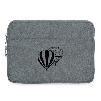 Heißluftballon Ballonfahrer Ballonfahrt Doppel(25) - Laptoptasche 15" - Grau meliert - Vorne