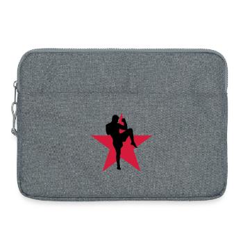 Kickboxing / Kick-Boxeur / Kick Boxing / - Sacoche pour ordinateur portable 15 pouces - gris chiné - Devant