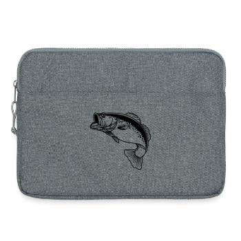 Fisch transparentes Logo für Fischer - Laptoptasche 15" - Grau meliert - Vorne