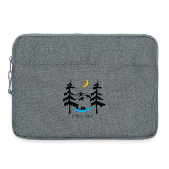 Conception ludique de lune souriante nocturne - Sacoche pour ordinateur portable 15 pouces - gris chiné - Devant