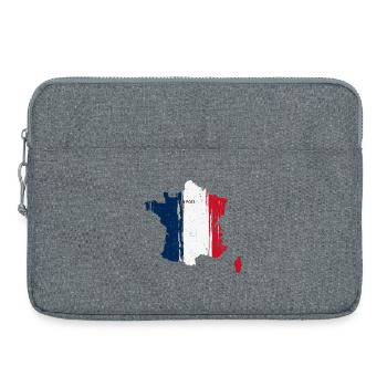 Paris Brushstroke Drapeau France - Sacoche pour ordinateur portable 15 pouces - gris chiné - Devant