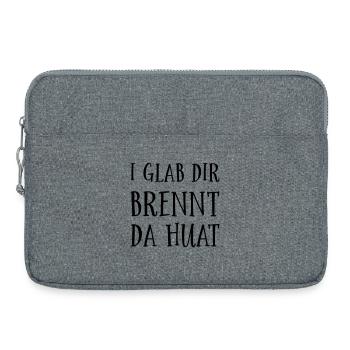 Lustige Sprichwörter aus Bayern - Laptoptasche 15" - Grau meliert - Vorne