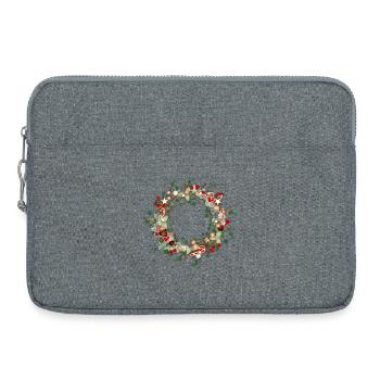 filigree Christmas larch wreath as a frame - Laptop bag 15" - heather grey - Front